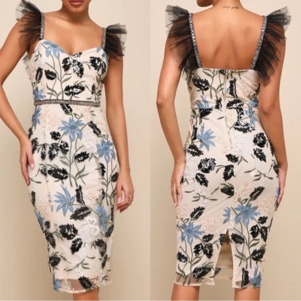 Lulus showstopper beaded embroidered dress